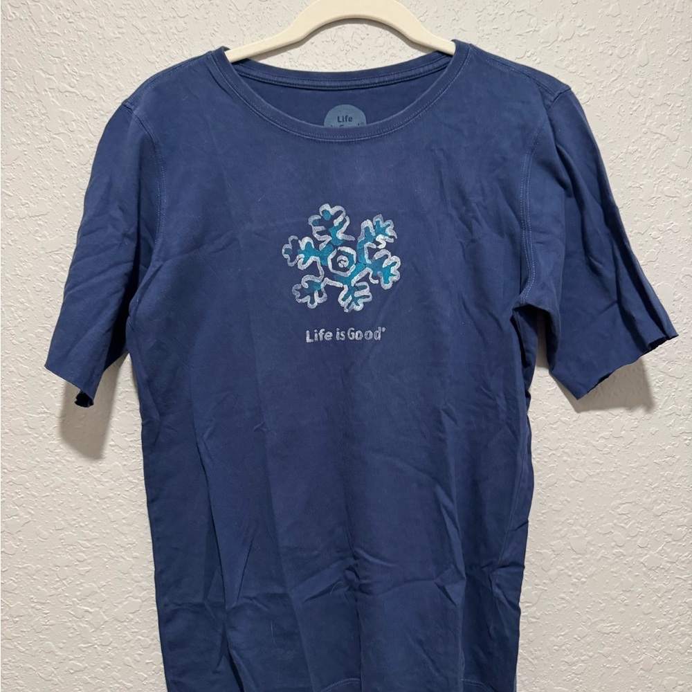 Blue Life Is Good Crew Neck Tee